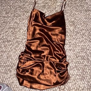 brown slip dress